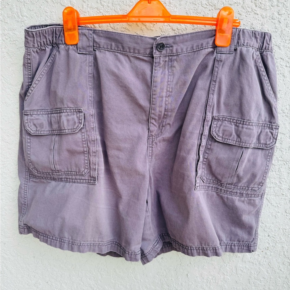 Croft & Barrow 44 100% cotton neutral gray casual cargo shorts utility summer